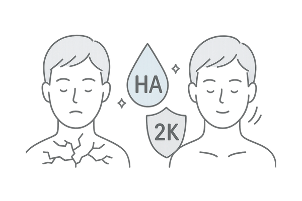 保湿・抗炎症成分による頭皮ケアのイラスト