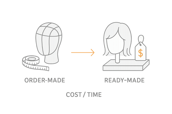 オーダーメイド vs 既製品ウィッグ比較イメージ