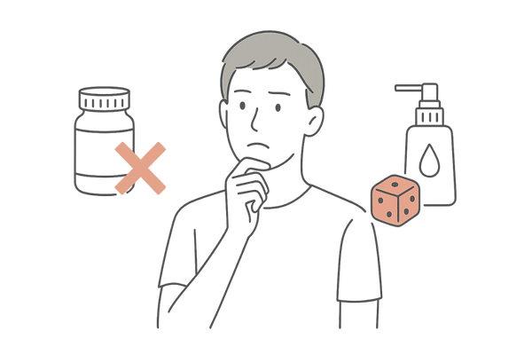 最後の手段としての育毛剤チャレンジイラスト