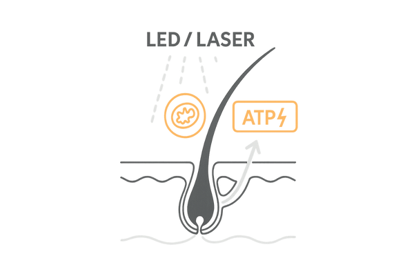 LED低出力レーザーが毛母細胞を活性化