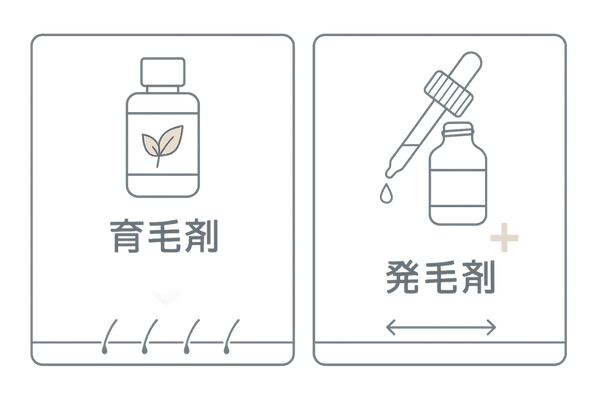 育毛剤と発毛剤の違い図