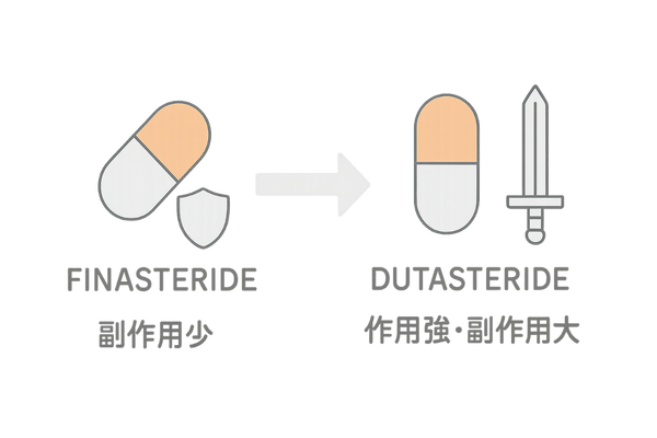 フィナステリドとデュタステリドの比較図