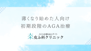 薄くなり始めた人向け -初期段階のAGA治療