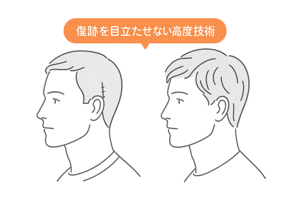 トリコフィティック縫合で目立たない傷跡