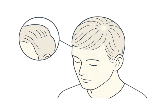 自然なつむじと生え際を再現する技術