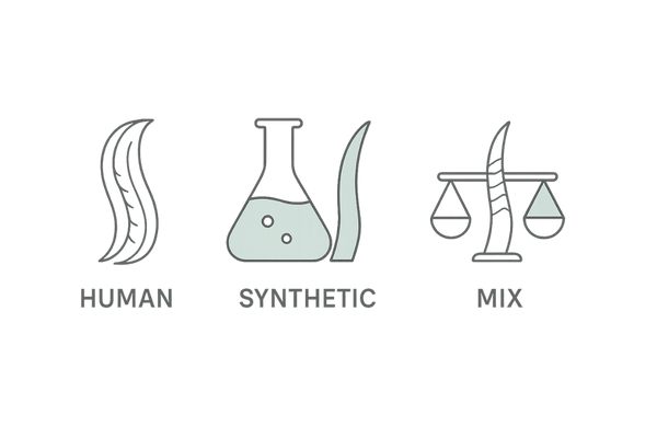 人毛・人工毛・人毛MIXの特徴比較