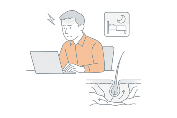 ストレスと睡眠の質が血行に与える影響：頭皮への栄養供給低下