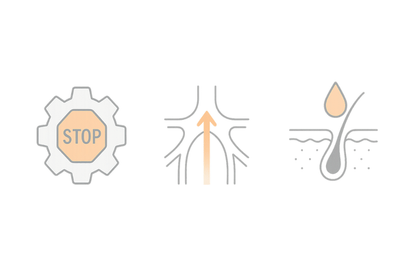 有効成分の目的別グループ:5α抑制/血行促進/頭皮環境改善