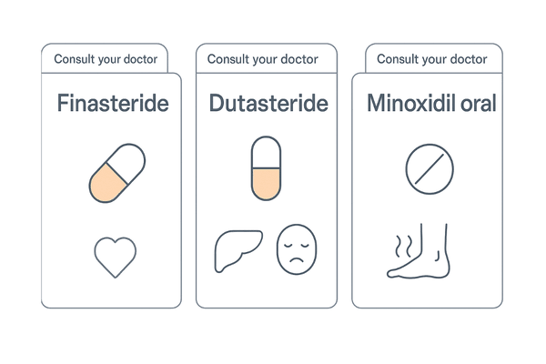 フィナステリド・デュタステリド・ミノキシジルの注意ポイント比較