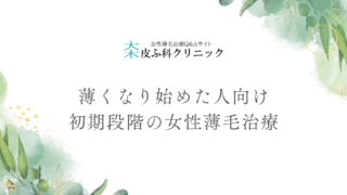 薄くなり始めた人向け – 初期段階の女性薄毛治療