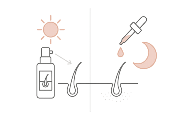 育毛剤と発毛剤の併用スケジュール:朝ケア/夜ミノキシジル外用のタイムライン