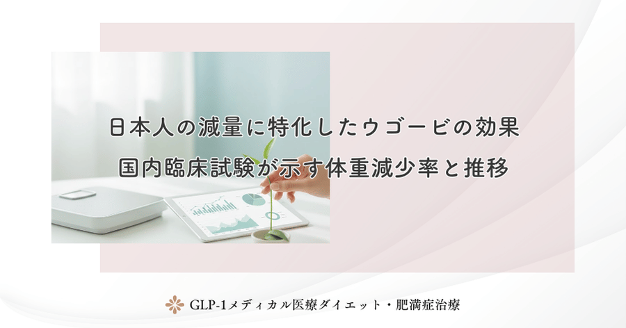日本人の減量に特化したウゴービの効果|国内臨床試験が示す体重減少率と推移