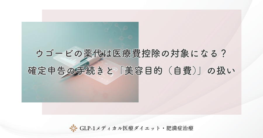 ウゴービの薬代は医療費控除の対象になる？確定申告の手続きと「美容目的（自費）」の扱い