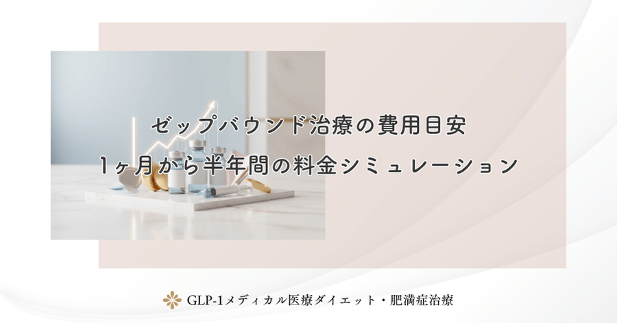 ゼップバウンド治療の費用目安|1ヶ月から半年間の料金シミュレーション