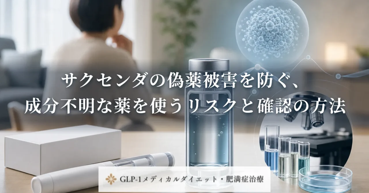 サクセンダの偽薬被害を防ぐ、成分不明な薬を使うリスクと確認の方法