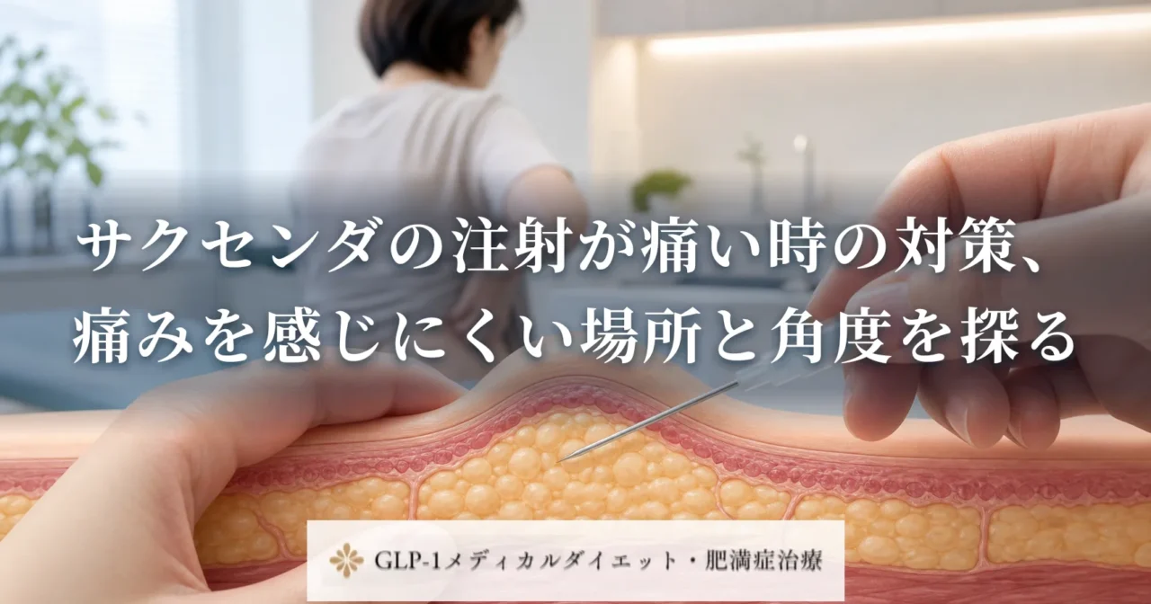 サクセンダの注射が痛い時の対策、痛みを感じにくい場所と角度を探る