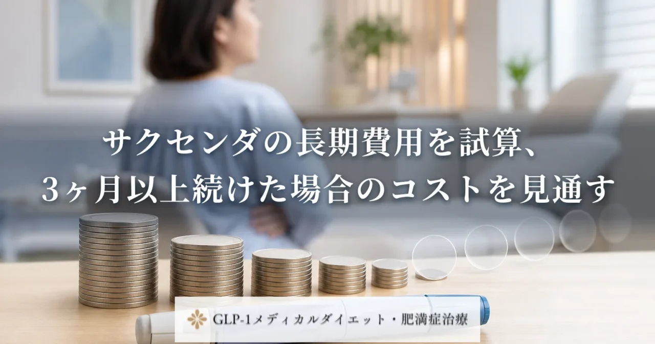 サクセンダの長期費用を試算、3ヶ月以上続けた場合のコストを見通す