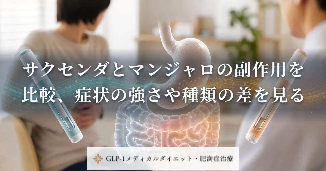 サクセンダとマンジャロの副作用を比較、症状の強さや種類の差を見る