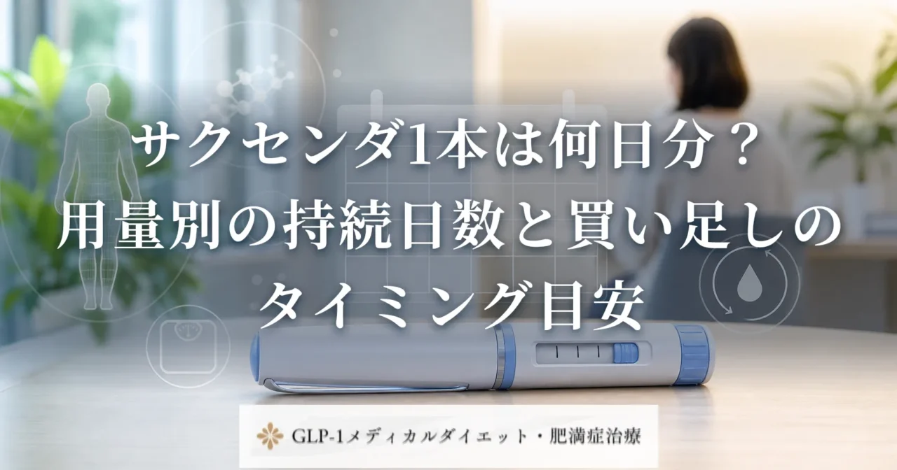 サクセンダ1本は何日分？用量別の持続日数と買い足しのタイミング目安
