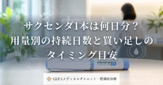サクセンダ1本は何日分？用量別の持続日数と買い足しのタイミング目安