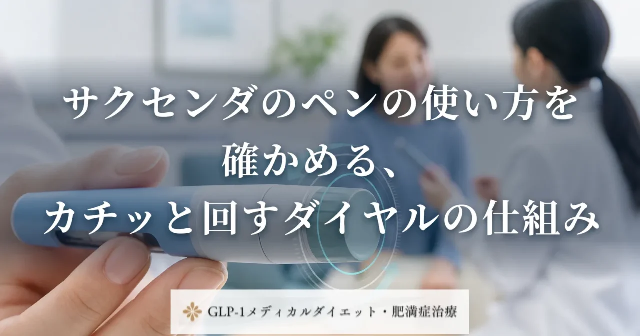サクセンダのペンの使い方を確かめる、カチッと回すダイヤルの仕組み