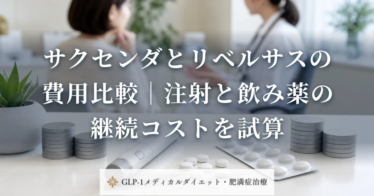 サクセンダとリベルサスの費用比較|注射と飲み薬の継続コストを試算