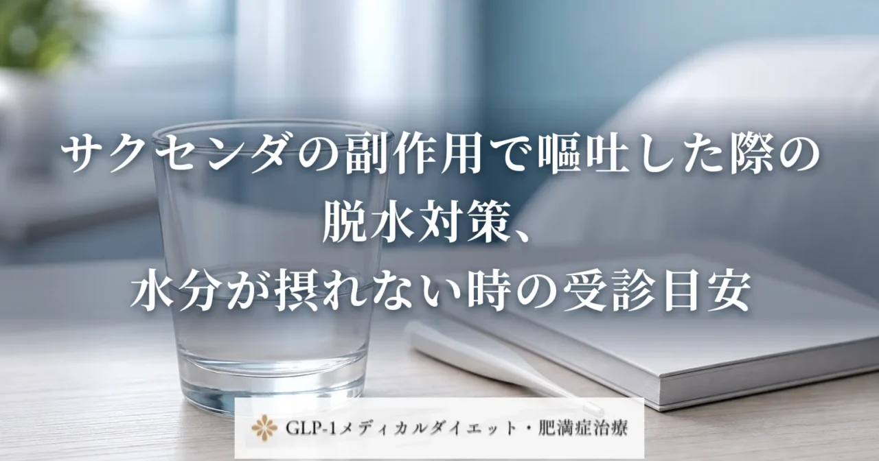 サクセンダの副作用で嘔吐した際の脱水対策、水分が摂れない時の受診目安