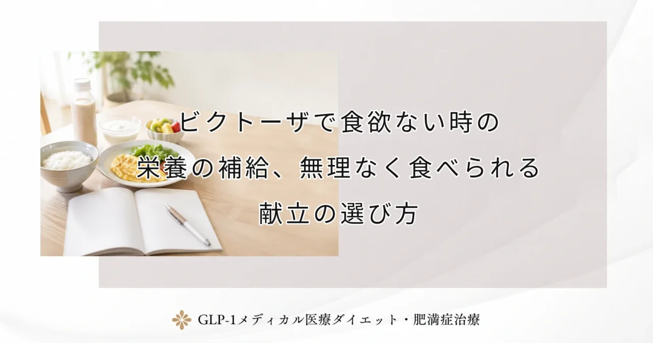 ビクトーザで食欲ない時の栄養の補給、無理なく食べられる献立の選び方