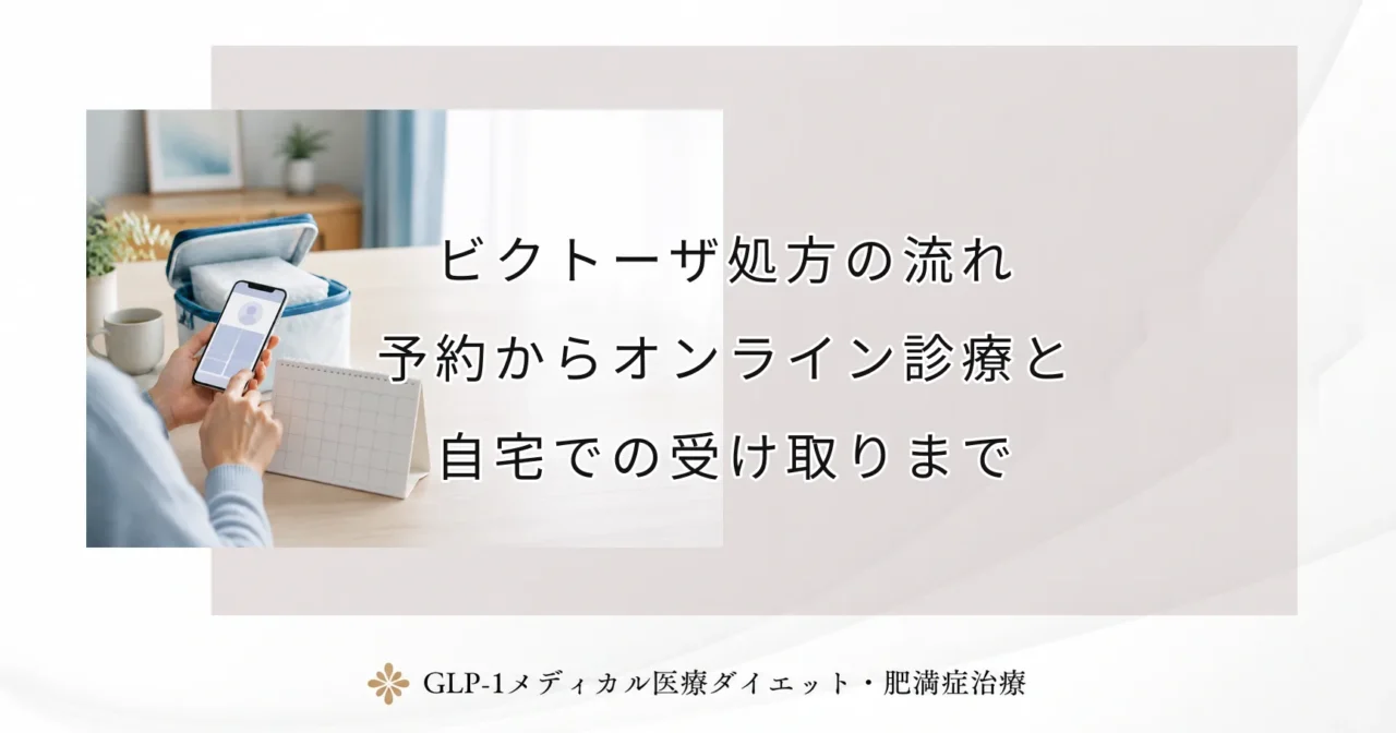 ビクトーザ処方の流れ|予約からオンライン診療と自宅での受け取りまで