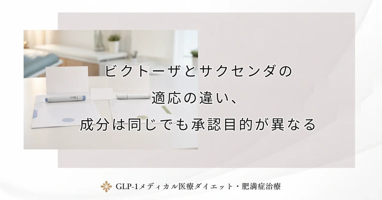 ビクトーザとサクセンダの適応の違い、成分は同じでも承認目的が異なる