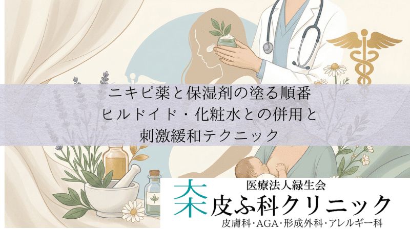 ニキビ薬と保湿剤の塗る順番|ヒルドイド・化粧水との併用と刺激緩和テクニック