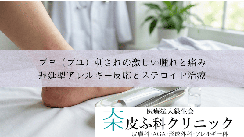 ブヨ（ブユ）刺されの激しい腫れと痛み｜遅延型アレルギー反応とステロイド治療