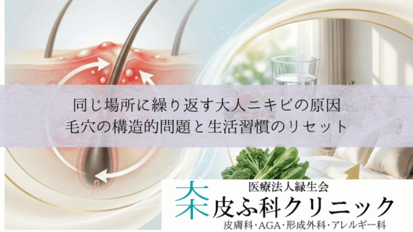 同じ場所に繰り返す大人ニキビの原因｜毛穴の構造的問題と生活習慣のリセット