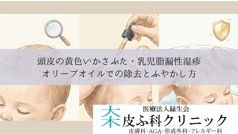 頭皮の黄色いかさぶた・乳児脂漏性湿疹|オリーブオイルでの除去とふやかし方