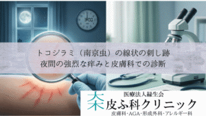 トコジラミ（南京虫）の線状の刺し跡｜夜間の強烈な痒みと皮膚科での診断