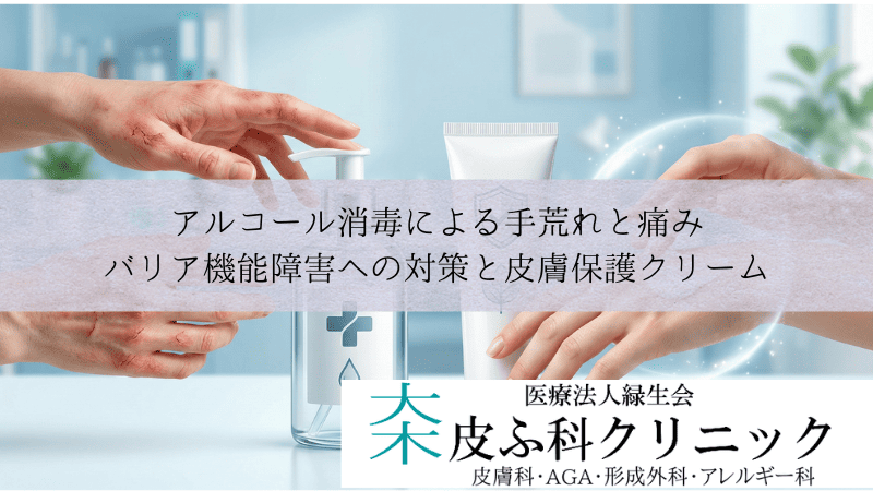 アルコール消毒による手荒れと痛み|バリア機能障害への対策と皮膚保護クリーム