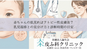 赤ちゃんの肌荒れはアトピー性皮膚炎?|乳児湿疹との見分け方と診断時期の目安