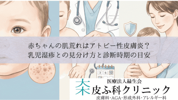赤ちゃんの肌荒れはアトピー性皮膚炎？｜乳児湿疹との見分け方と診断時期の目安