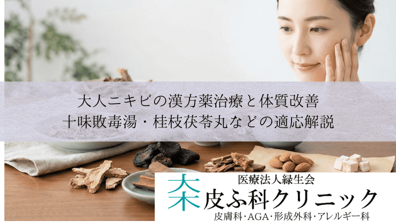 大人ニキビの漢方薬治療と体質改善｜十味敗毒湯・桂枝茯苓丸などの適応解説