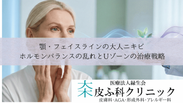 顎・フェイスラインの大人ニキビ｜ホルモンバランスの乱れとUゾーンの治療戦略