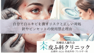 自分で白ニキビを潰すリスクと正しい対処｜針やピンセットの使用禁止理由