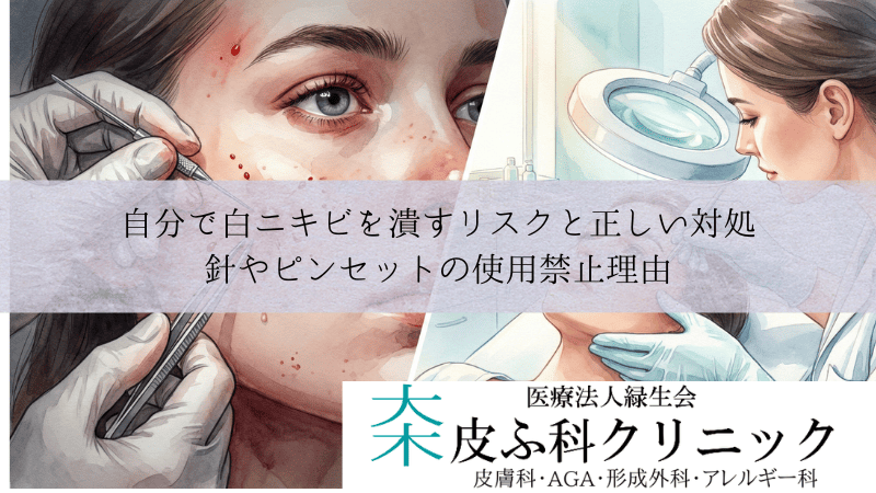 自分で白ニキビを潰すリスクと正しい対処｜針やピンセットの使用禁止理由