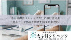 毛虫皮膚炎（チャドクガ）の毒針毛除去｜ガムテープ処置と拡散を防ぐ初期対応