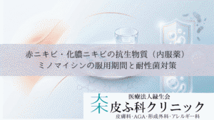 赤ニキビ・化膿ニキビの抗生物質（内服薬）｜ミノマイシンの服用期間と耐性菌対策