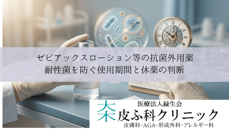 ゼビアックスローション等の抗菌外用薬｜耐性菌を防ぐ使用期間と休薬の判断