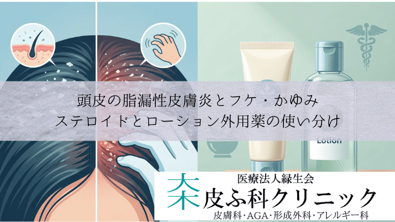 頭皮の脂漏性皮膚炎とフケ・かゆみ｜ステロイドとローション外用薬の使い分け