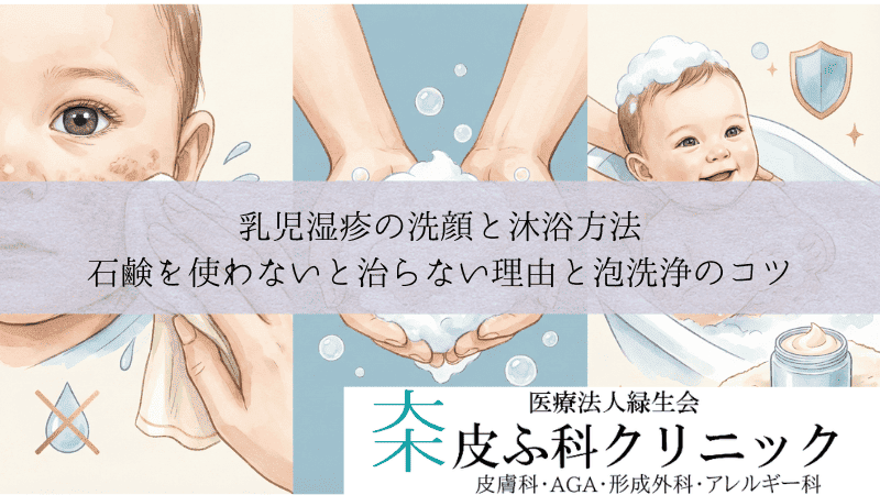 乳児湿疹の洗顔と沐浴方法|石鹸を使わないと治らない理由と泡洗浄のコツ