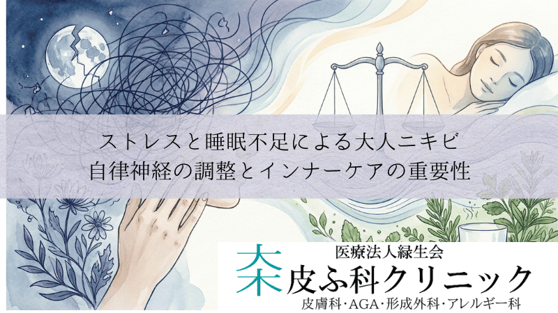 ストレスと睡眠不足による大人ニキビ｜自律神経の調整とインナーケアの重要性