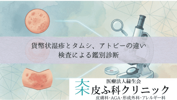 貨幣状湿疹とタムシ（体部白癬）・アトピーの違い｜検査による鑑別診断