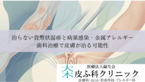 治らない貨幣状湿疹と病巣感染・金属アレルギー｜歯科治療で皮膚が治る可能性